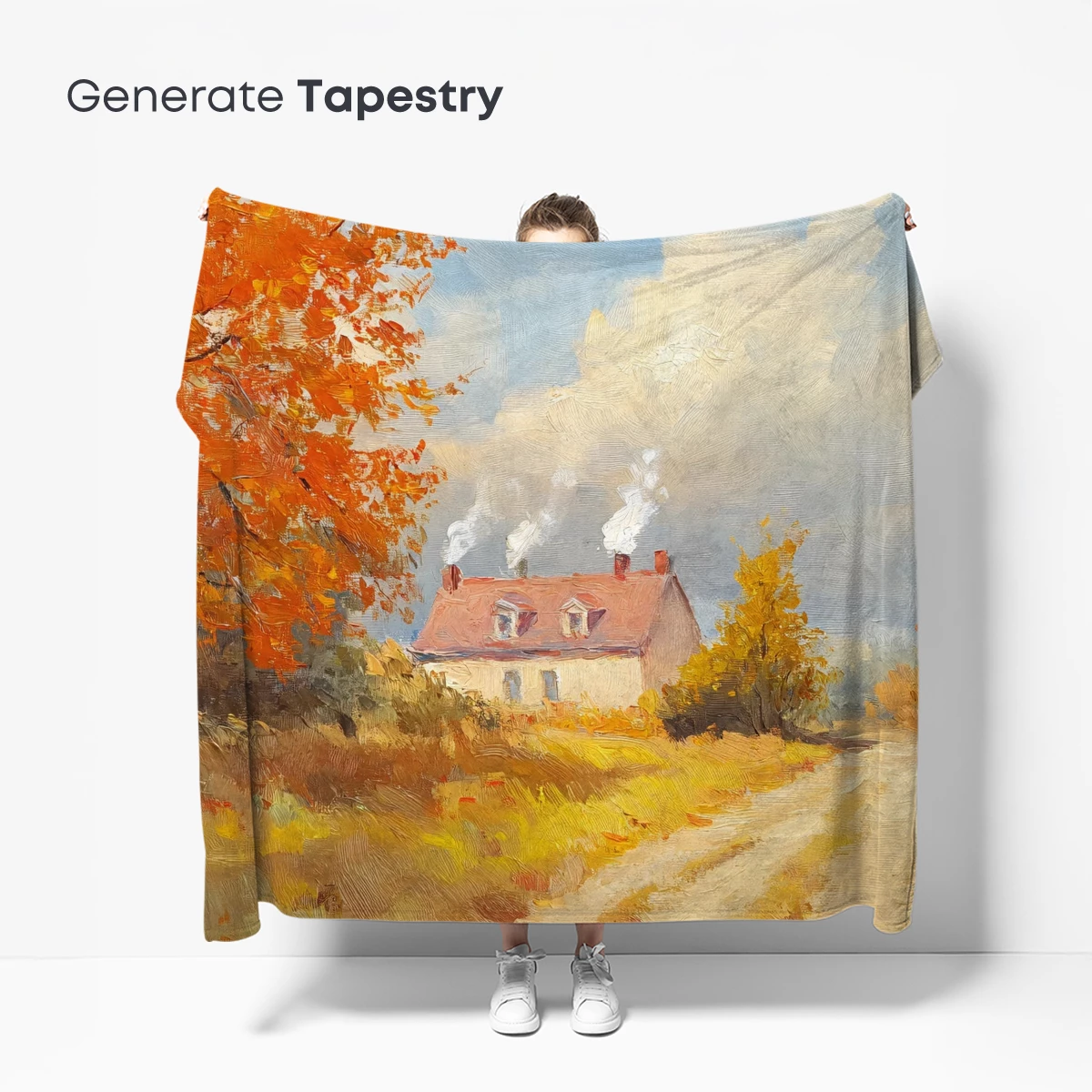 Autumnal Cottage Glow: Impressionist Harmony - Image 5