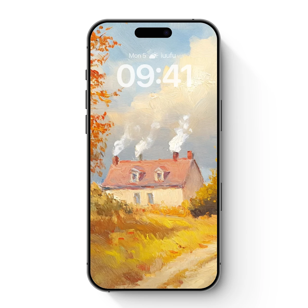 Autumnal Cottage Glow: Impressionist Harmony Autumnal Cottage Glow: Impressionist Harmony