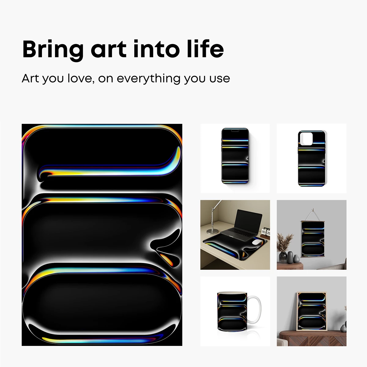 Iridescent Black Ovals: A Symphony of Light and Shadow - Image 2