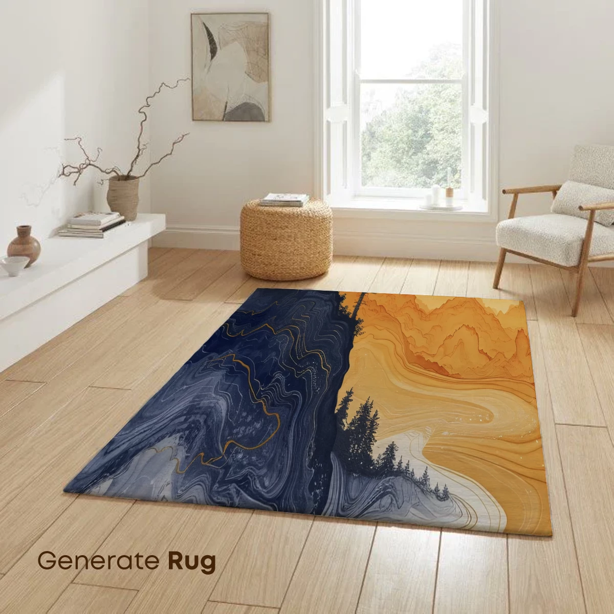 Ethereal Cliffs and Golden Swirls: A Modern Ink Odyssey - Image 6