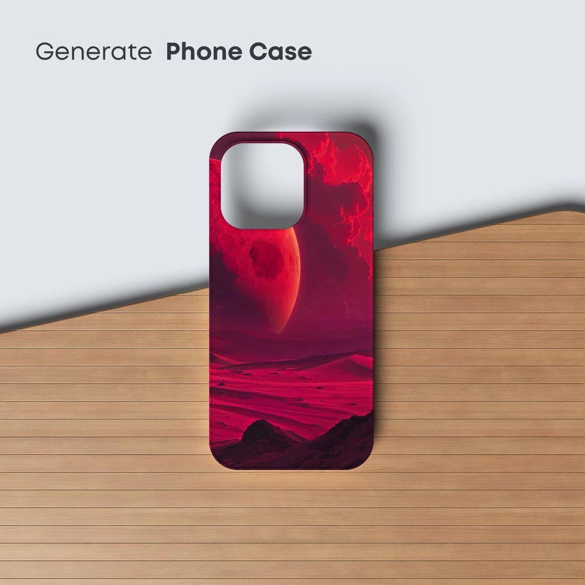 Crimson Desert Odyssey: A Lone Figure Under a Giant Red Moon - Image 3