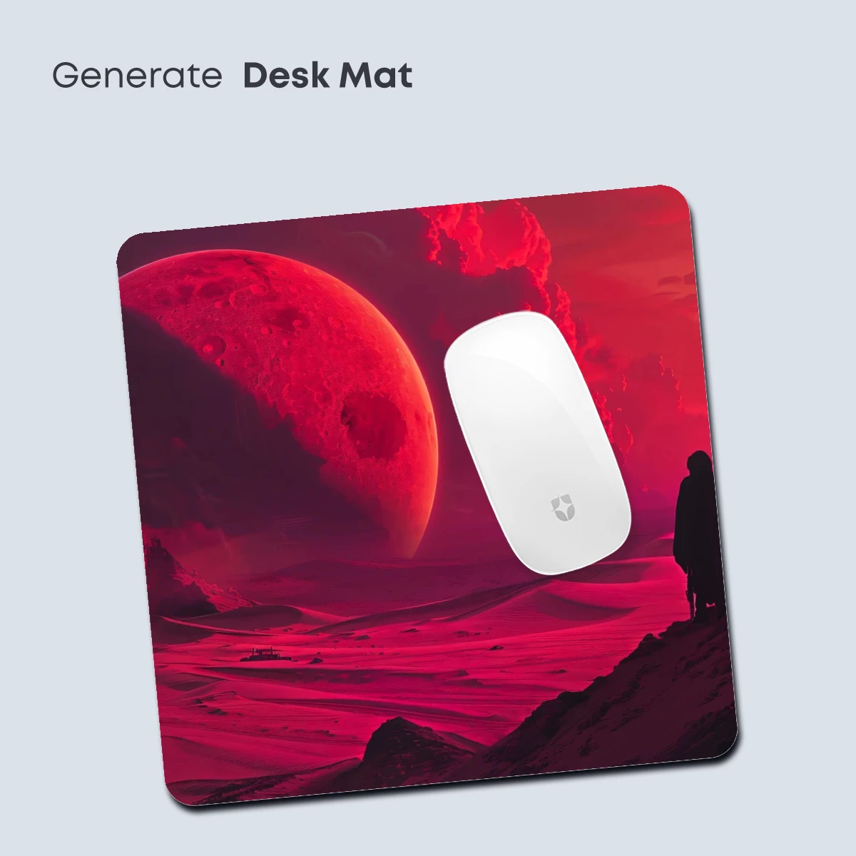 Crimson Desert Odyssey: A Lone Figure Under a Giant Red Moon - Image 4