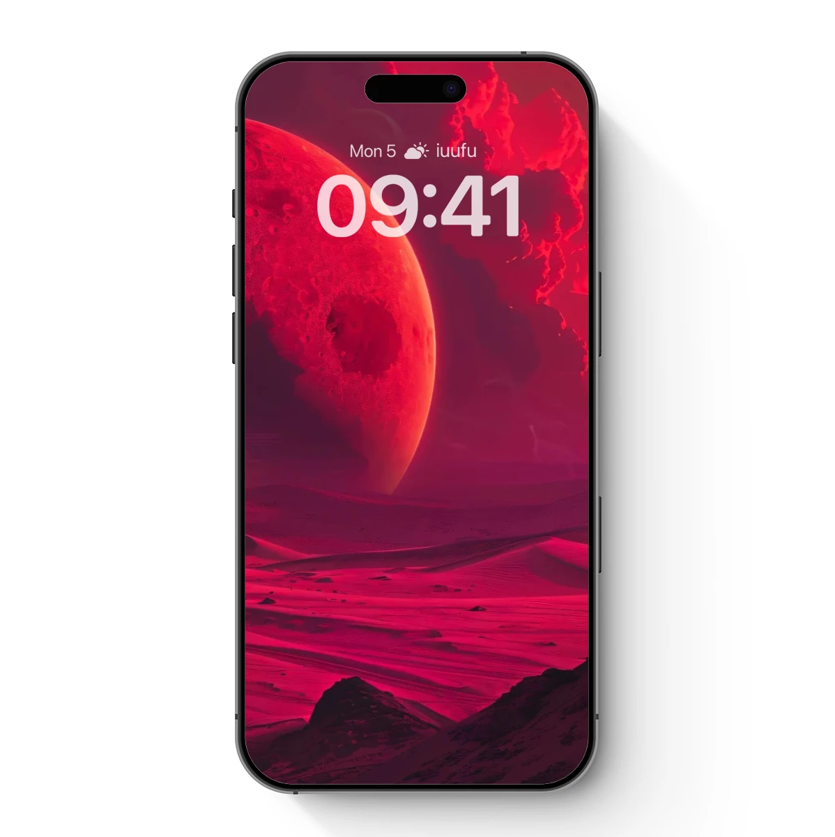 Crimson Desert Odyssey: A Lone Figure Under a Giant Red Moon