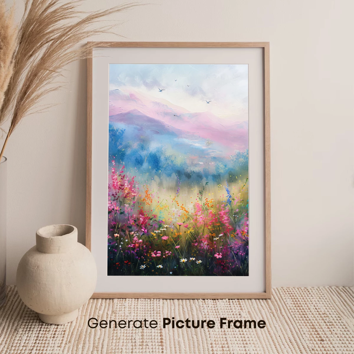 Enchanted Floral Dawn: A Painterly Symphony of Wildflowers and Mist - Image 7