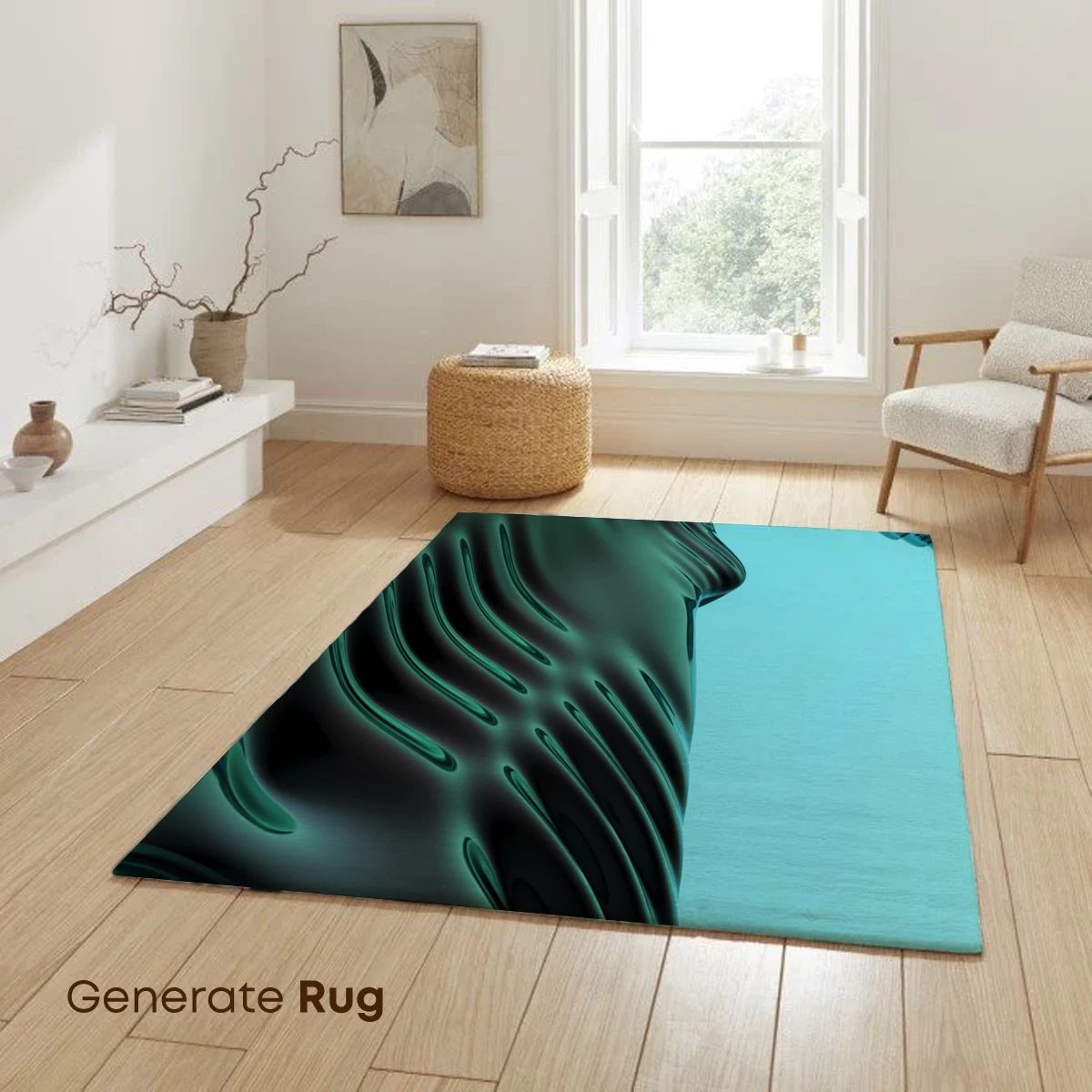 Fluid Sculpture in Teal: Abstract Waves of Form - Image 6