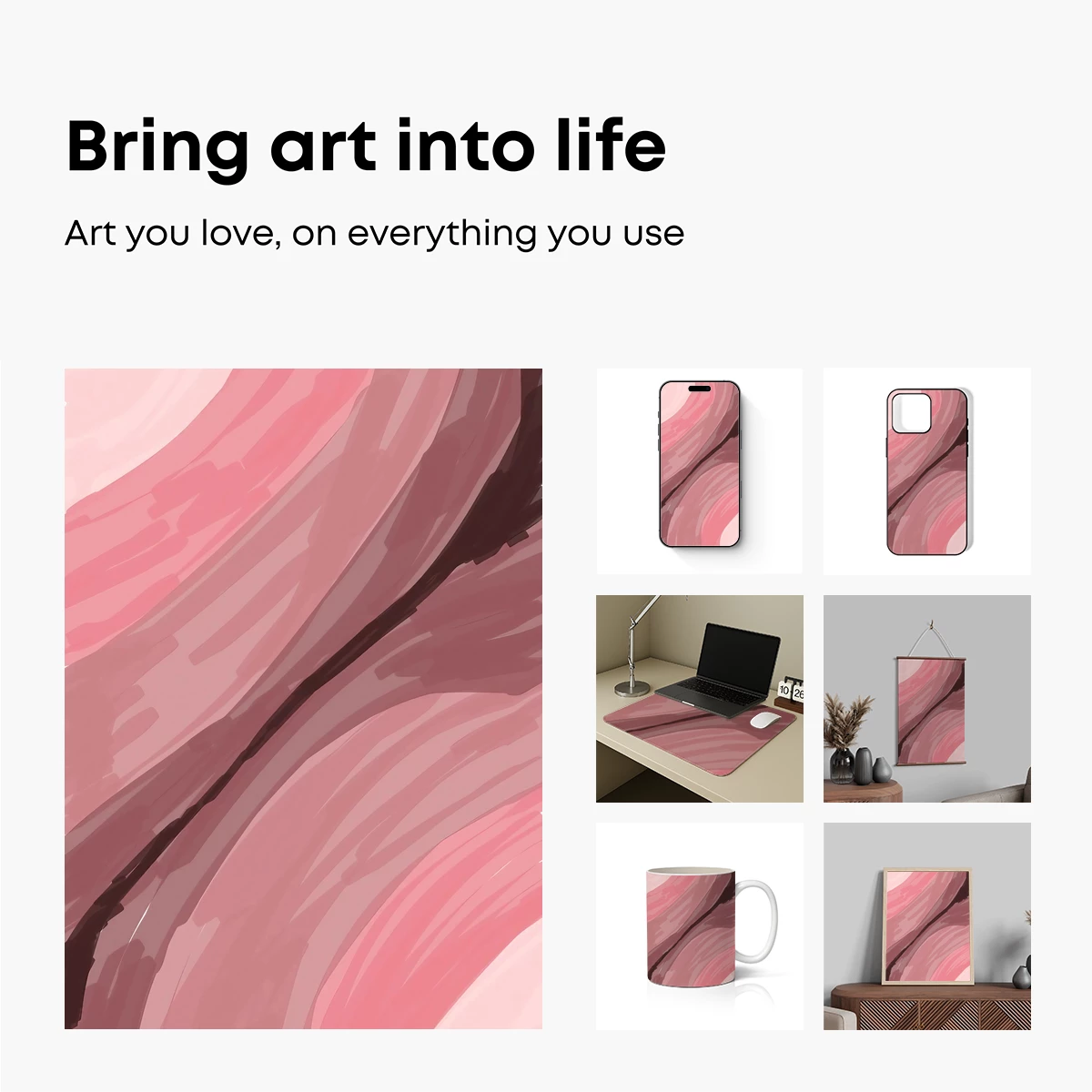 Abstract Pink Swirls: Modern Art Elegance - Image 2