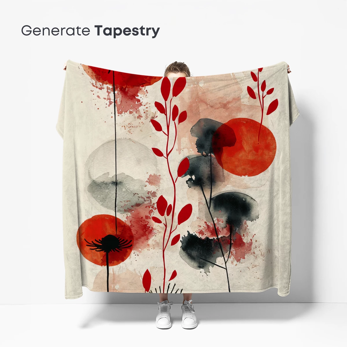 Abstract Red Poppies in Watercolor Harmony - Image 5