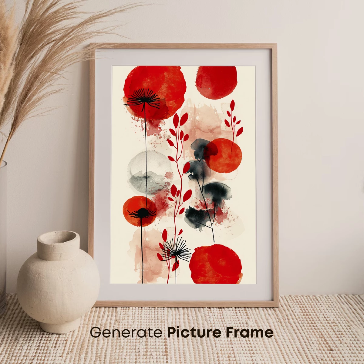 Abstract Red Poppies in Watercolor Harmony - Image 7