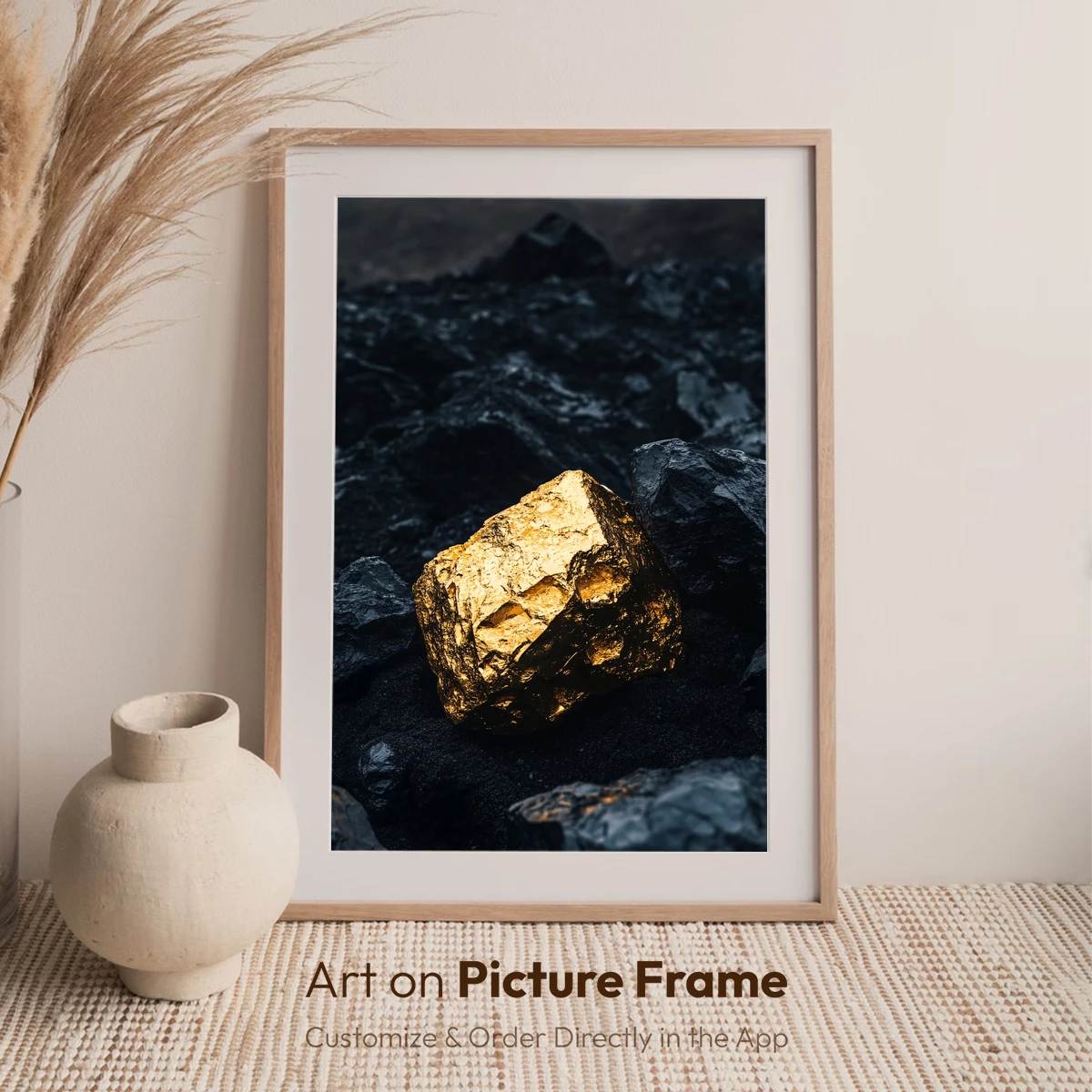 Golden Nugget Amidst Dark Rocks - Image 7