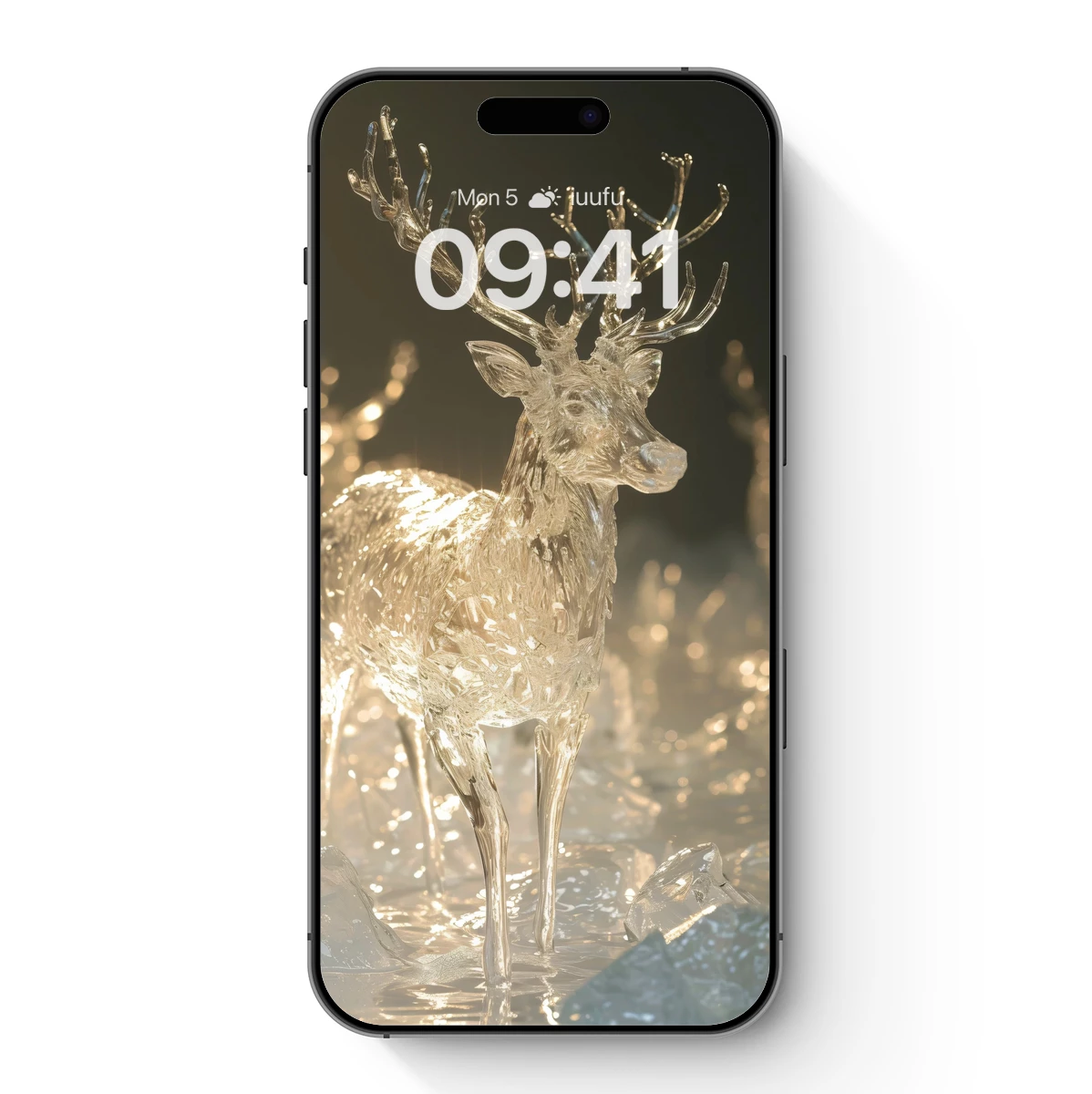 Crystal Deer in Icy Wonderland