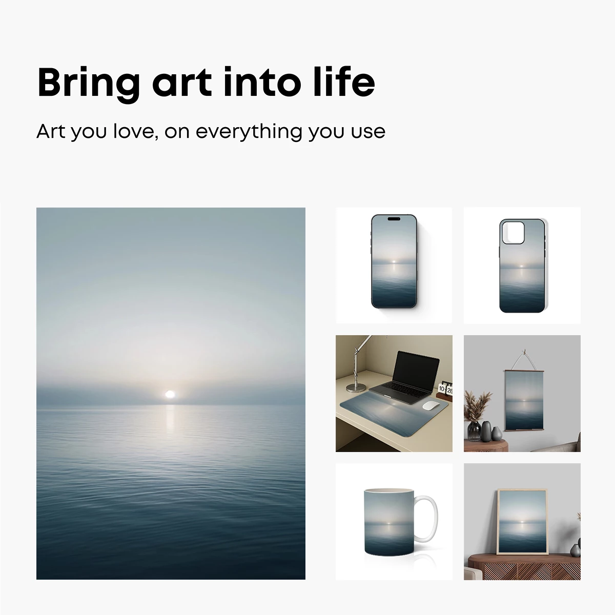 Eternal Horizon: Sunlit Serenity Over Calm Waters - Image 2