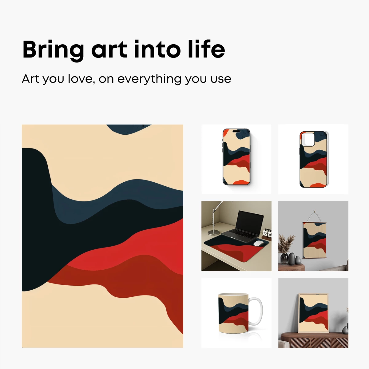 Abstract Waves in Bold Hues - Image 2