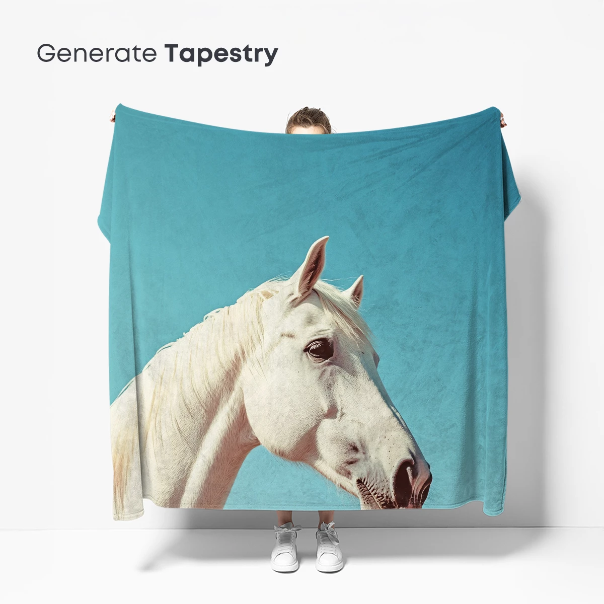 Elegant White Horse Against Azure Sky - Image 5