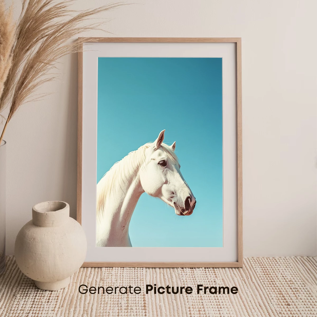 Elegant White Horse Against Azure Sky - Image 7