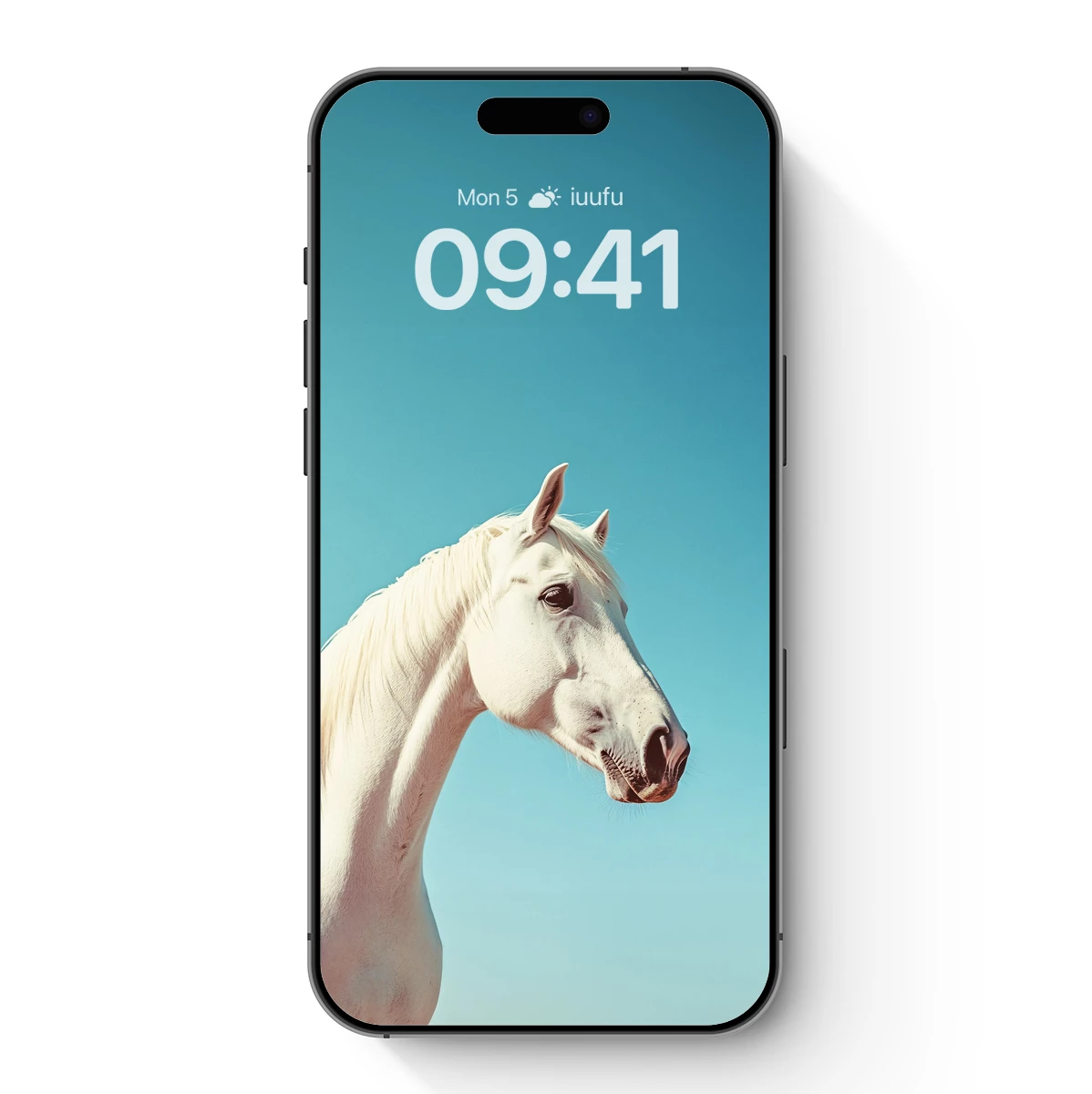 Elegant White Horse Against Azure Sky