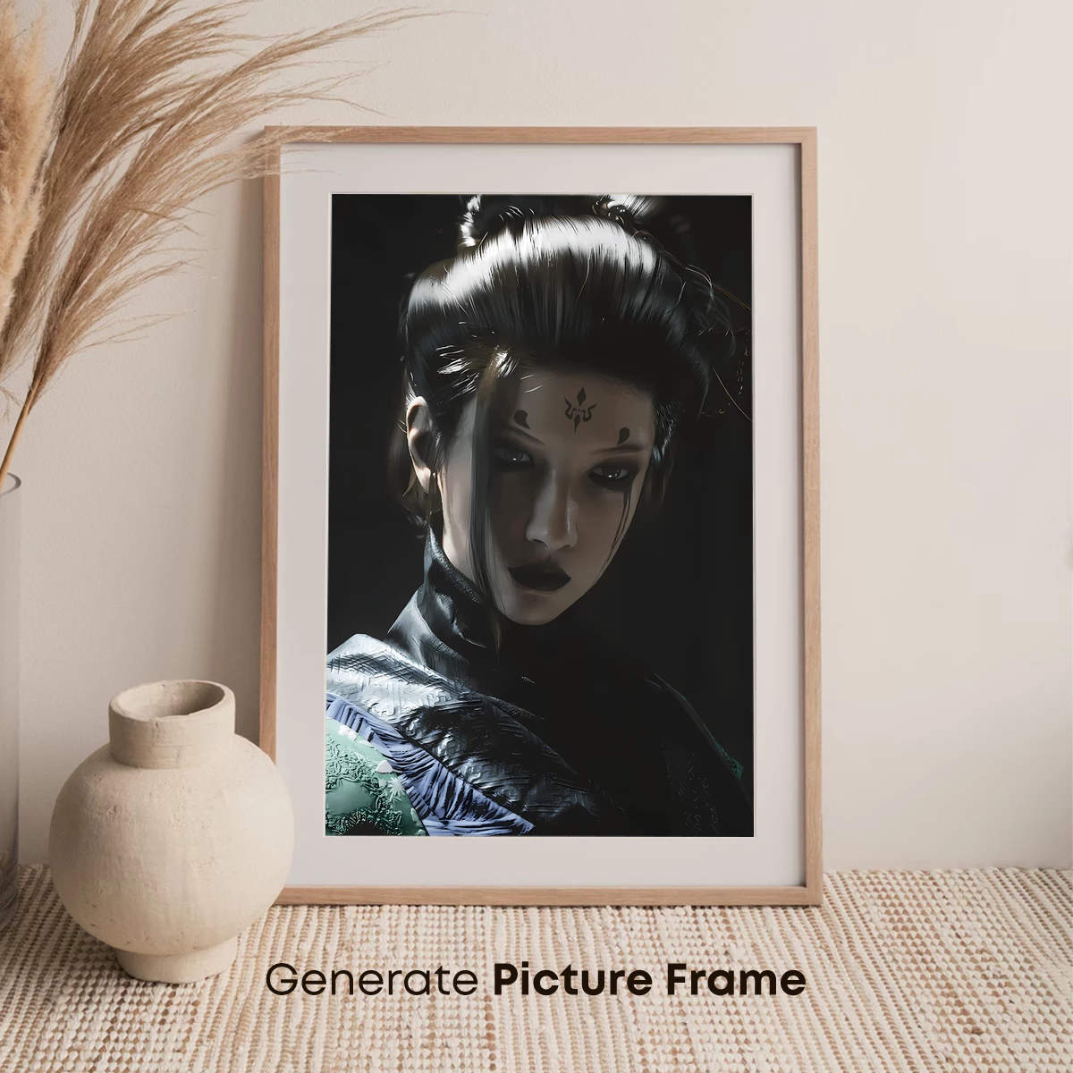 Ethereal Geisha: Shadowed Elegance in Noir - Image 7