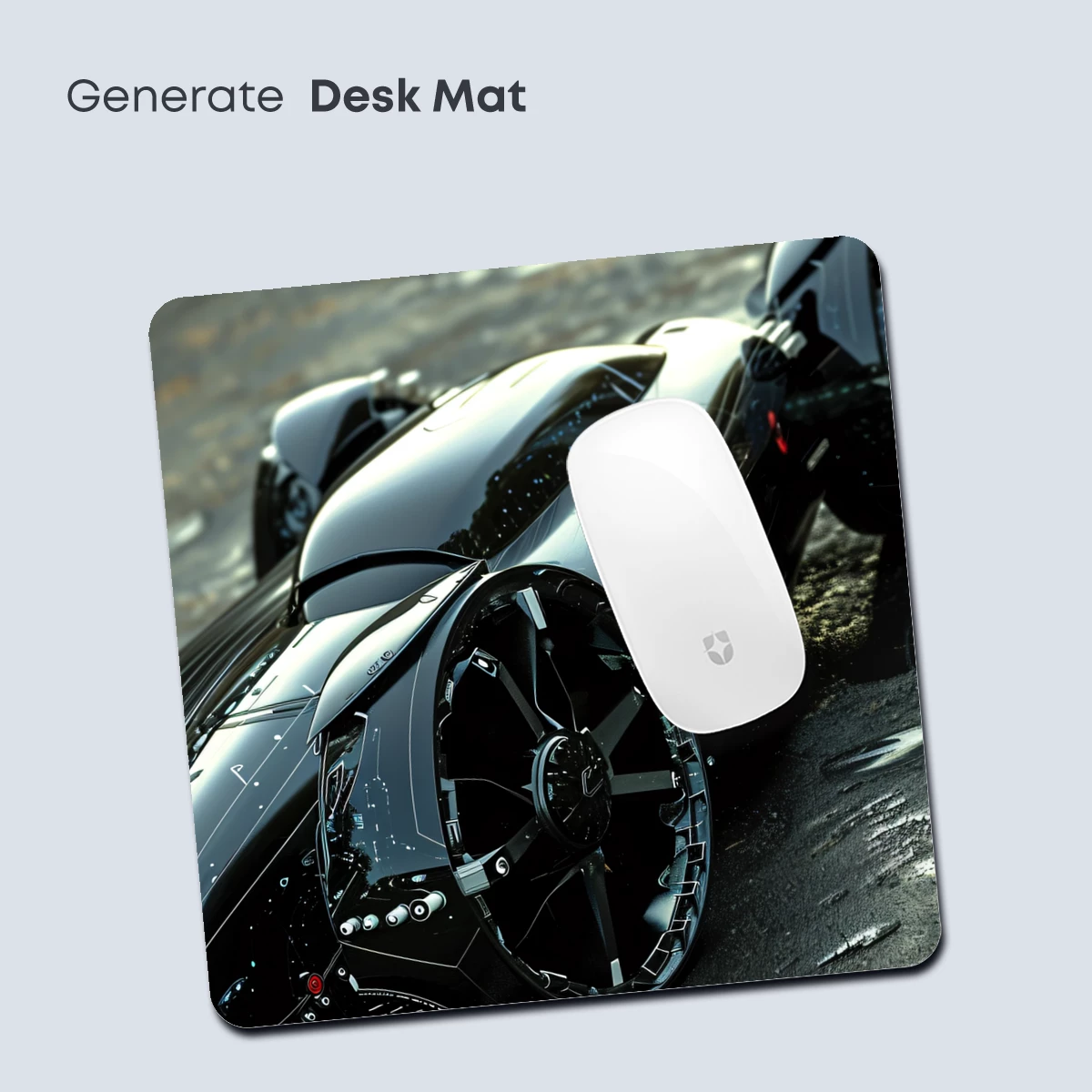 Futuristic Stealth Racer: Wet Asphalt Elegance - Image 4