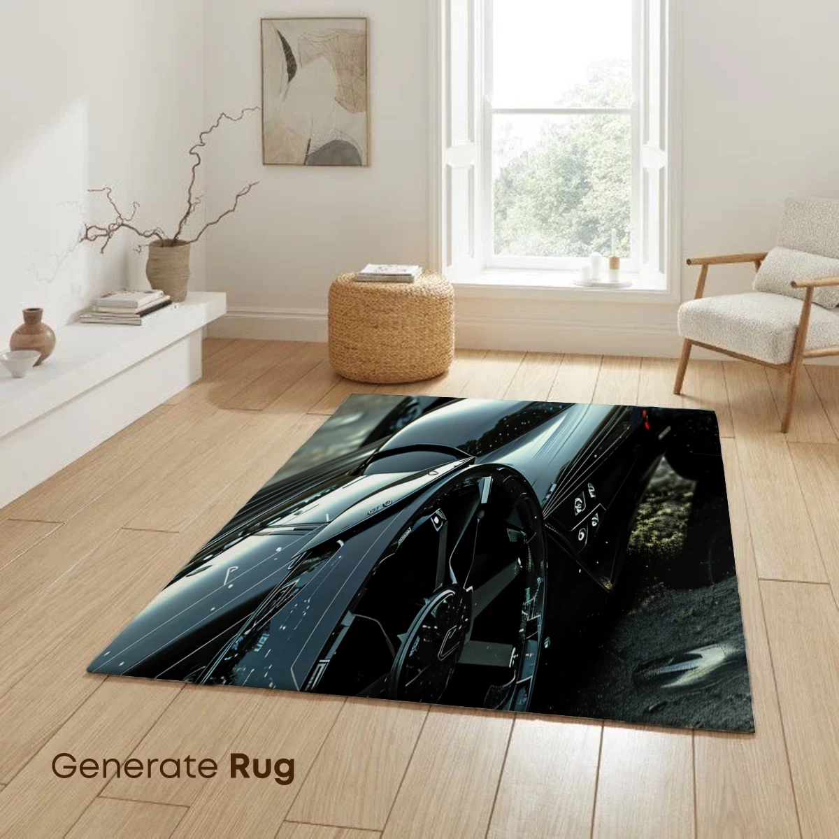 Futuristic Stealth Racer: Wet Asphalt Elegance - Image 6
