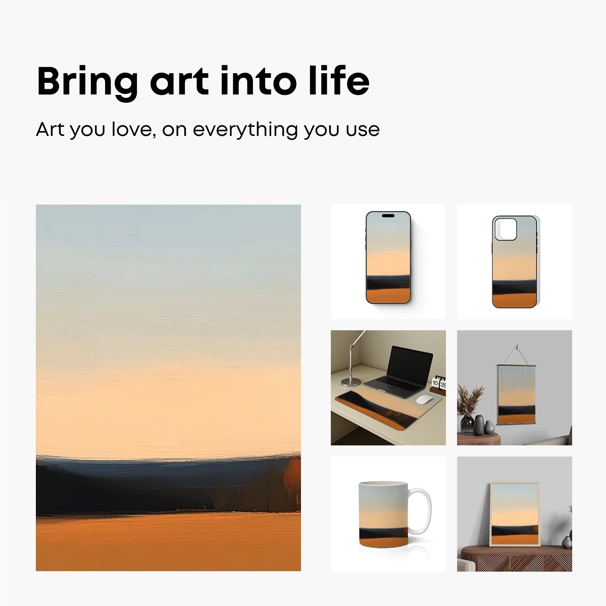 Golden Horizon: Abstract Landscape Elegance - Image 2