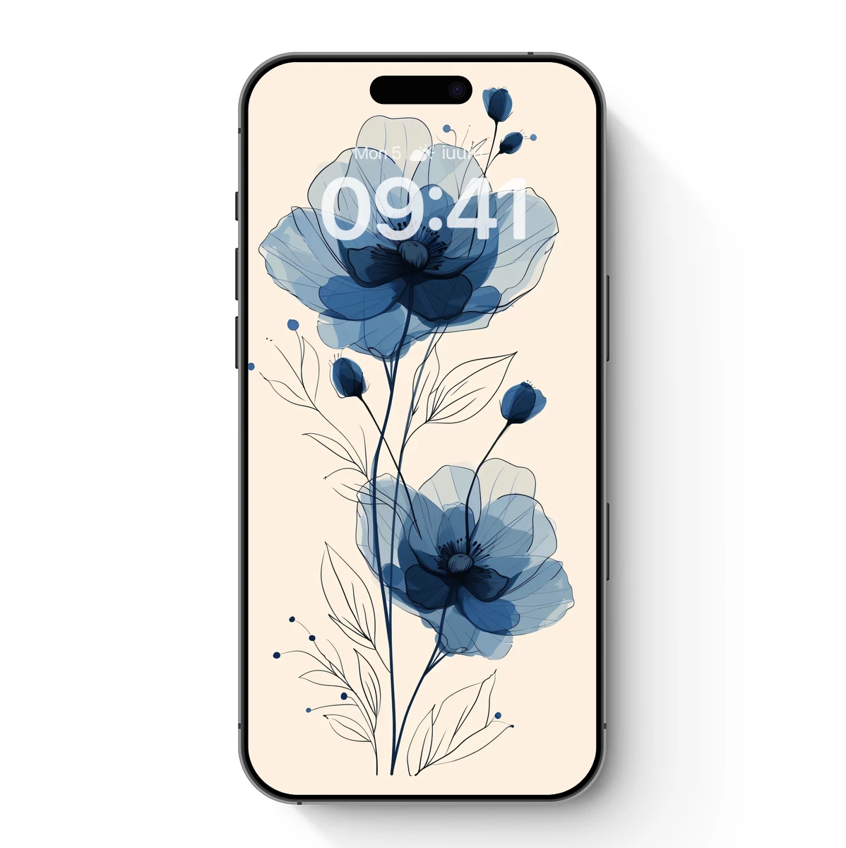 Ethereal Blue Blossoms: A Watercolor Symphony