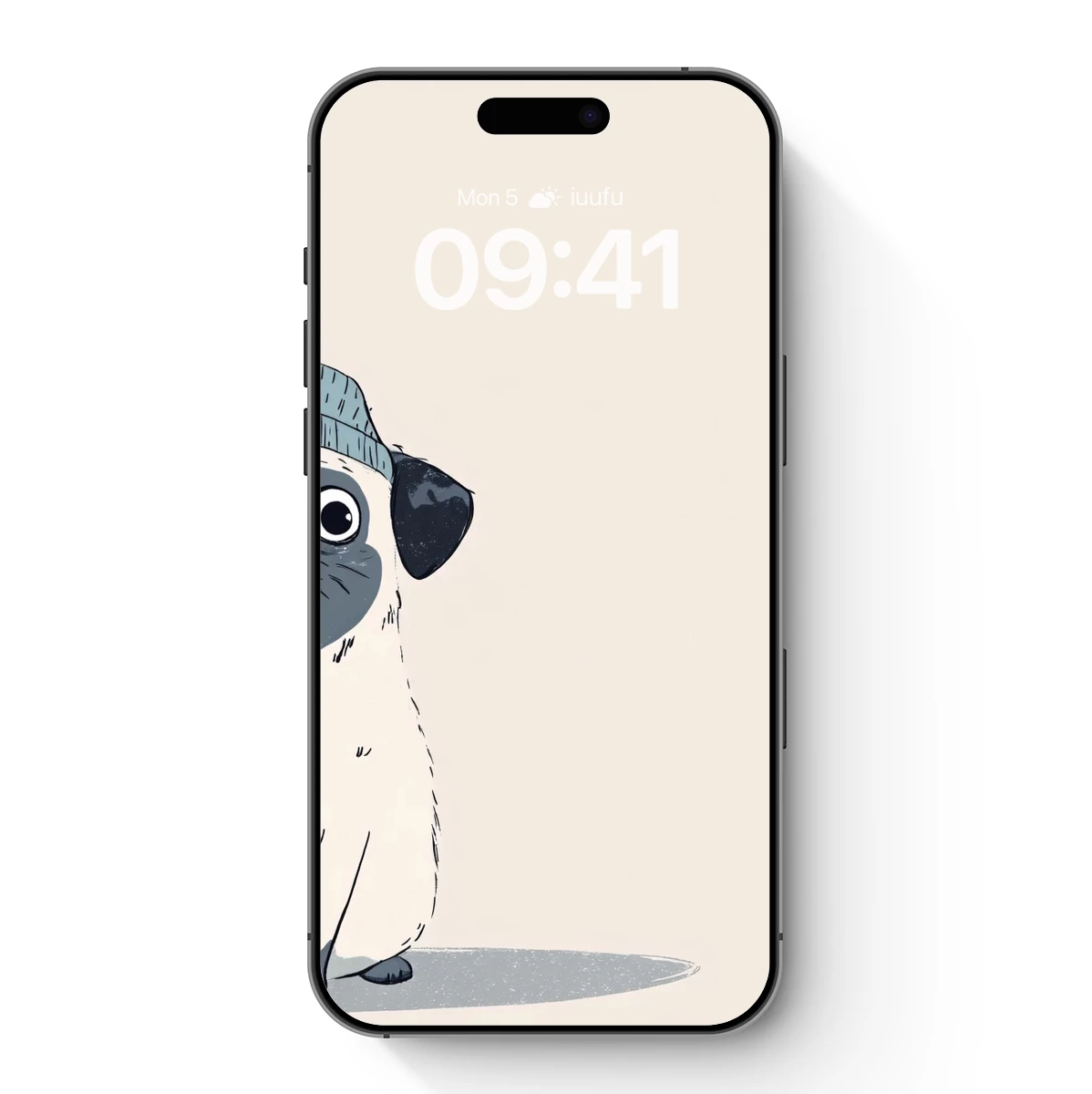 Chilly Pug in Knit Hat: Whimsical Winter Charm