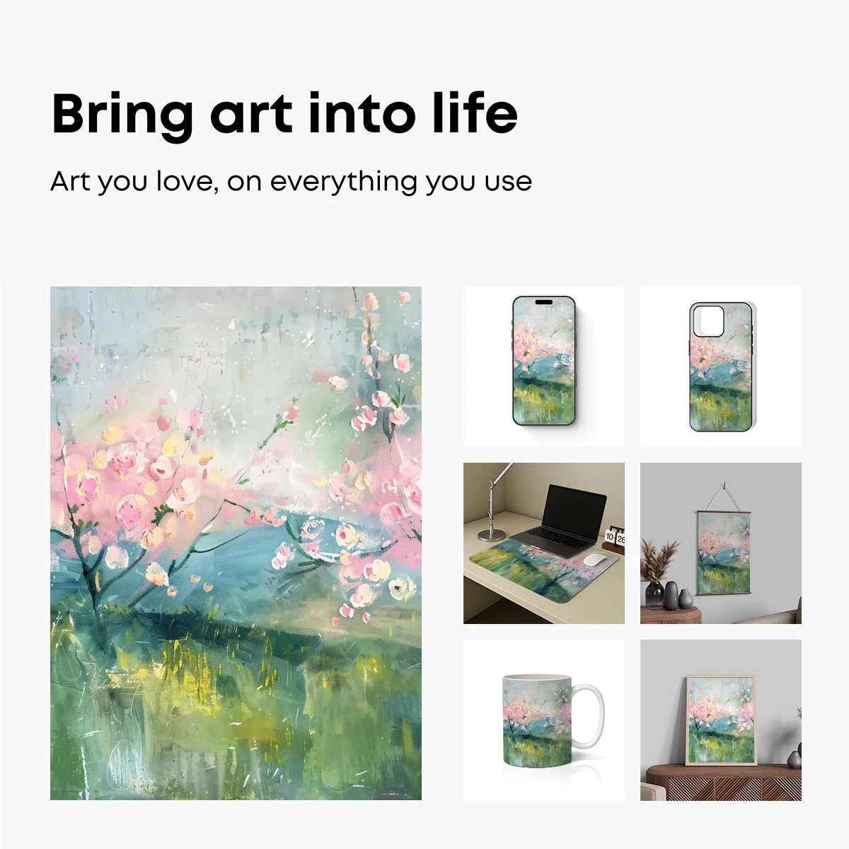 Blossom Whisper: Impressionist Spring Elegance - Image 2