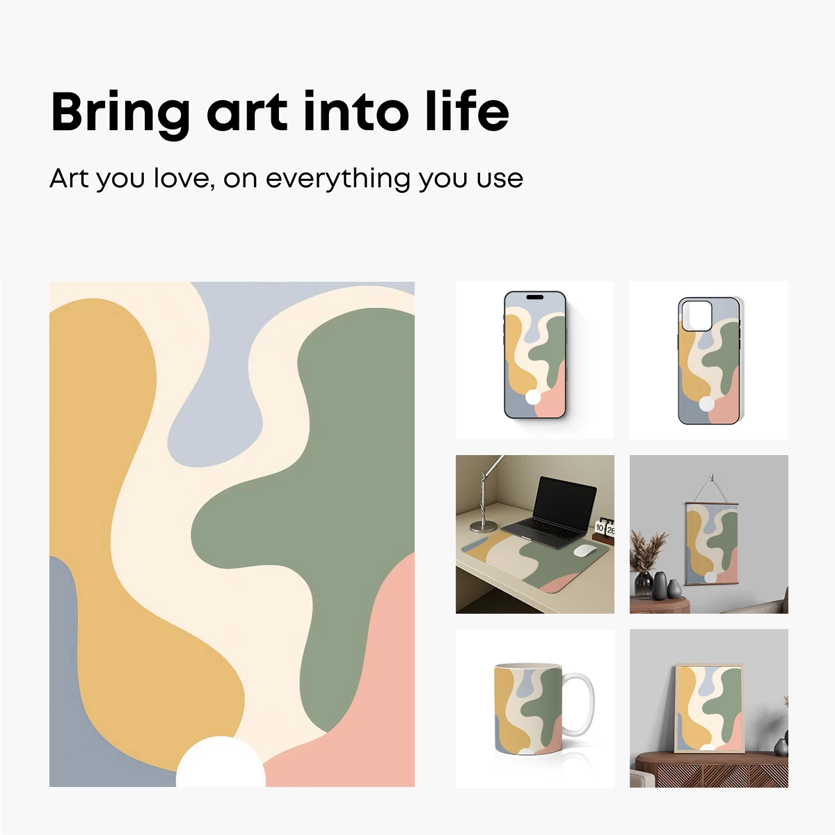 Abstract Fusion: Warm Tones and Organic Shapes - Image 2