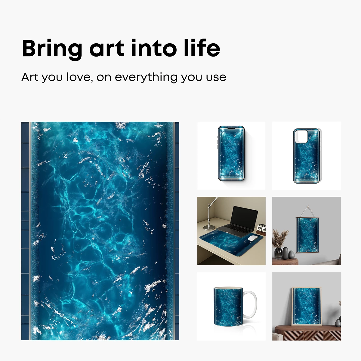 Deep Blue Abyss: A Liquid Canvas of Turquoise Waves - Image 2