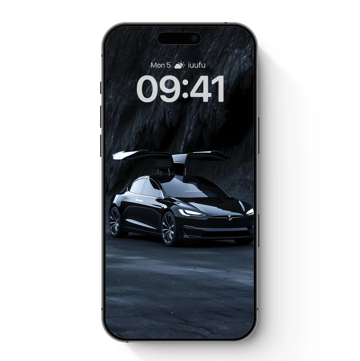 Futuristic Tesla in Shadowed Cavern