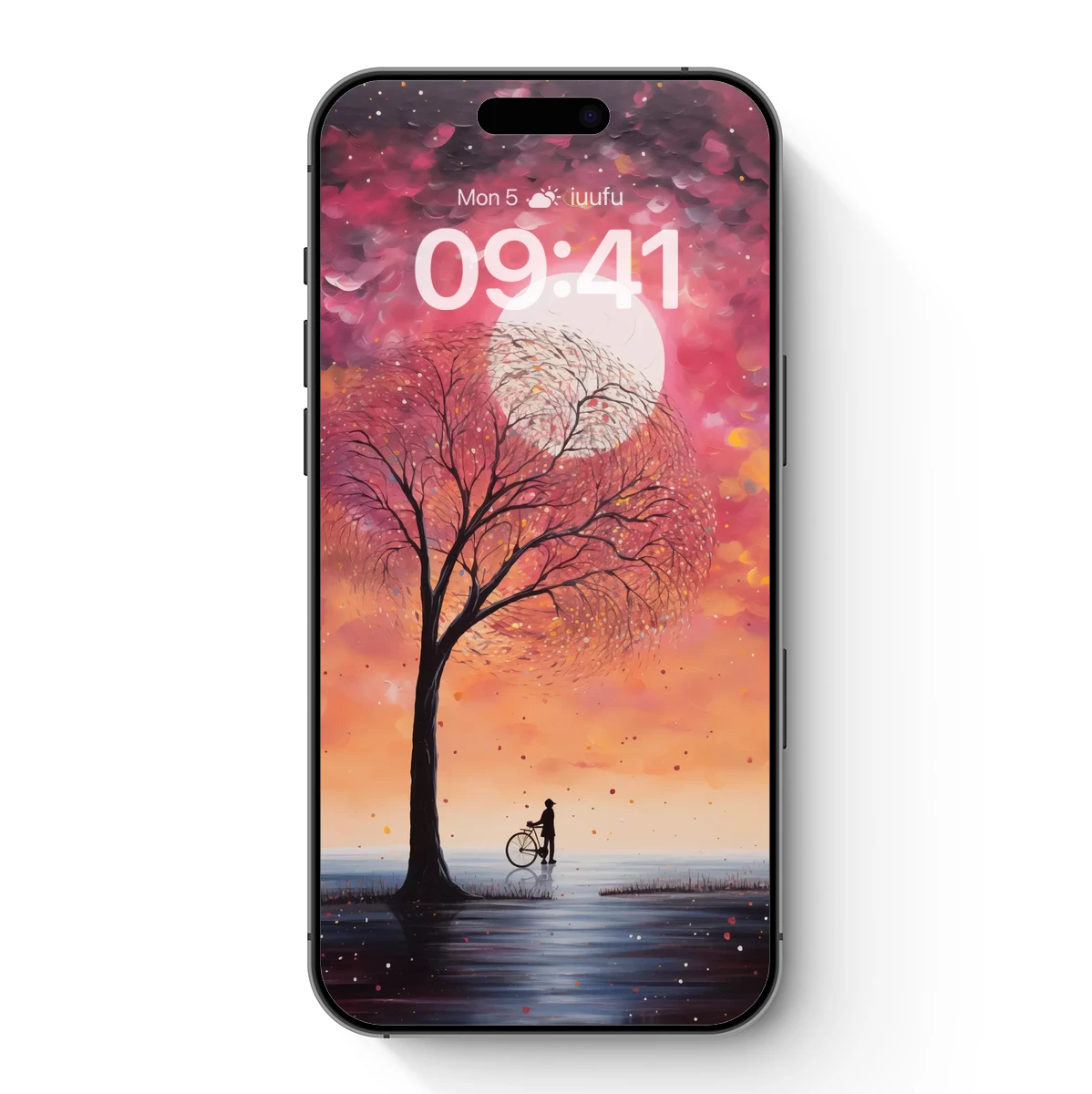 Eternal Sunset Silhouette: A Cyclist's Dream