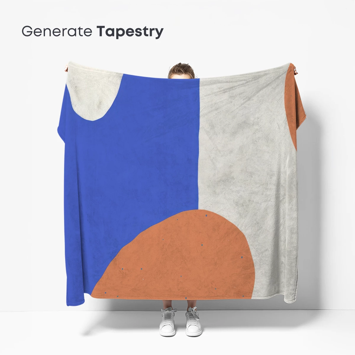 Abstract Harmony: Blue, White, and Coral Fusion - Image 5