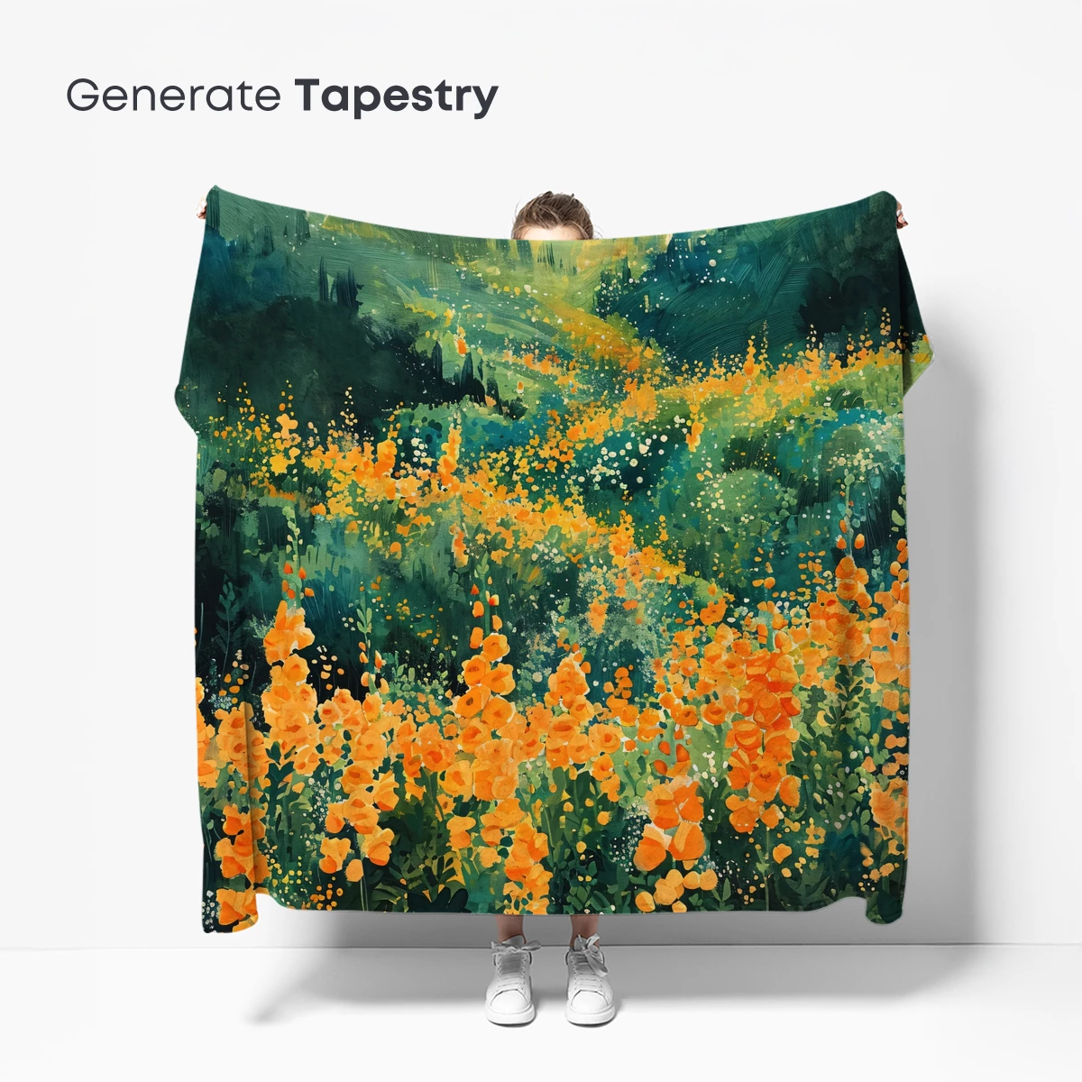 Golden Bloom Symphony: Abstract Floral Artistry - Image 5