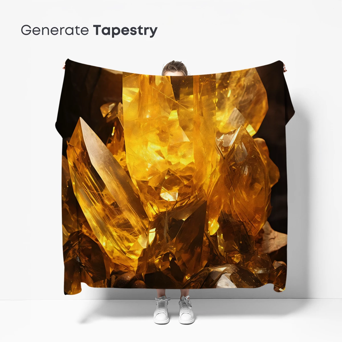 Golden Crystal Radiance: A Luminous Mineral Symphony - Image 5