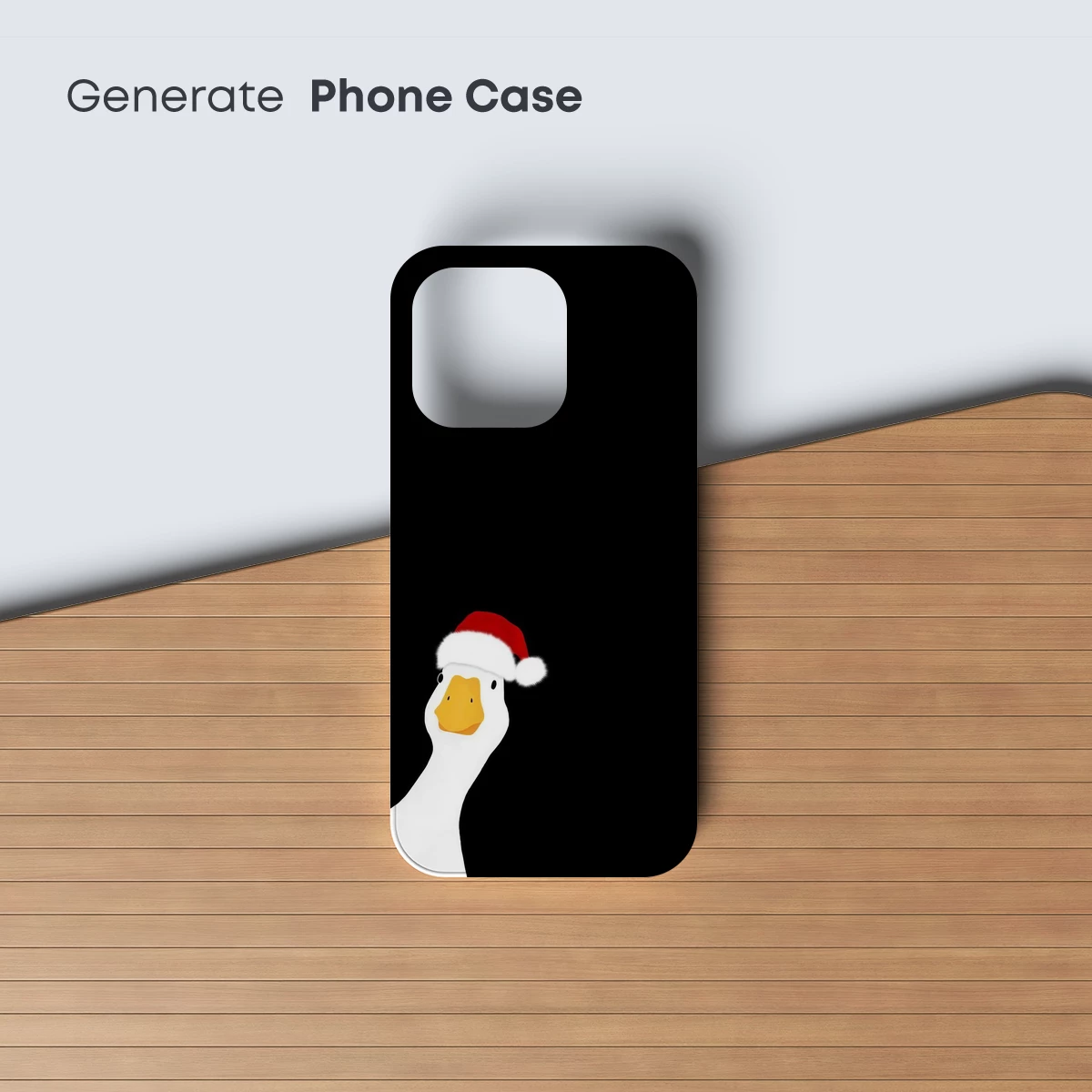 Festive Goose in Santa Hat: Minimalist Holiday Charm - Image 3