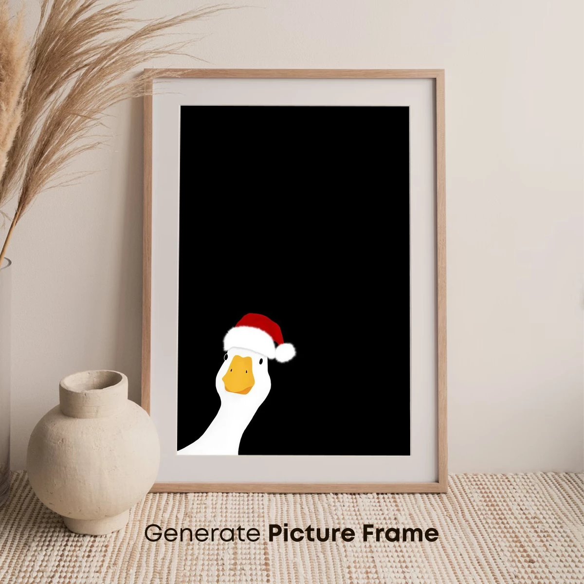 Festive Goose in Santa Hat: Minimalist Holiday Charm - Image 7