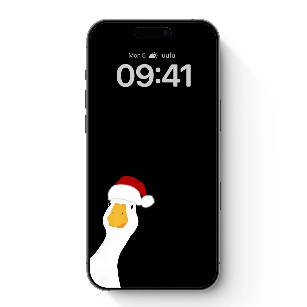 Festive Goose in Santa Hat: Minimalist Holiday Charm