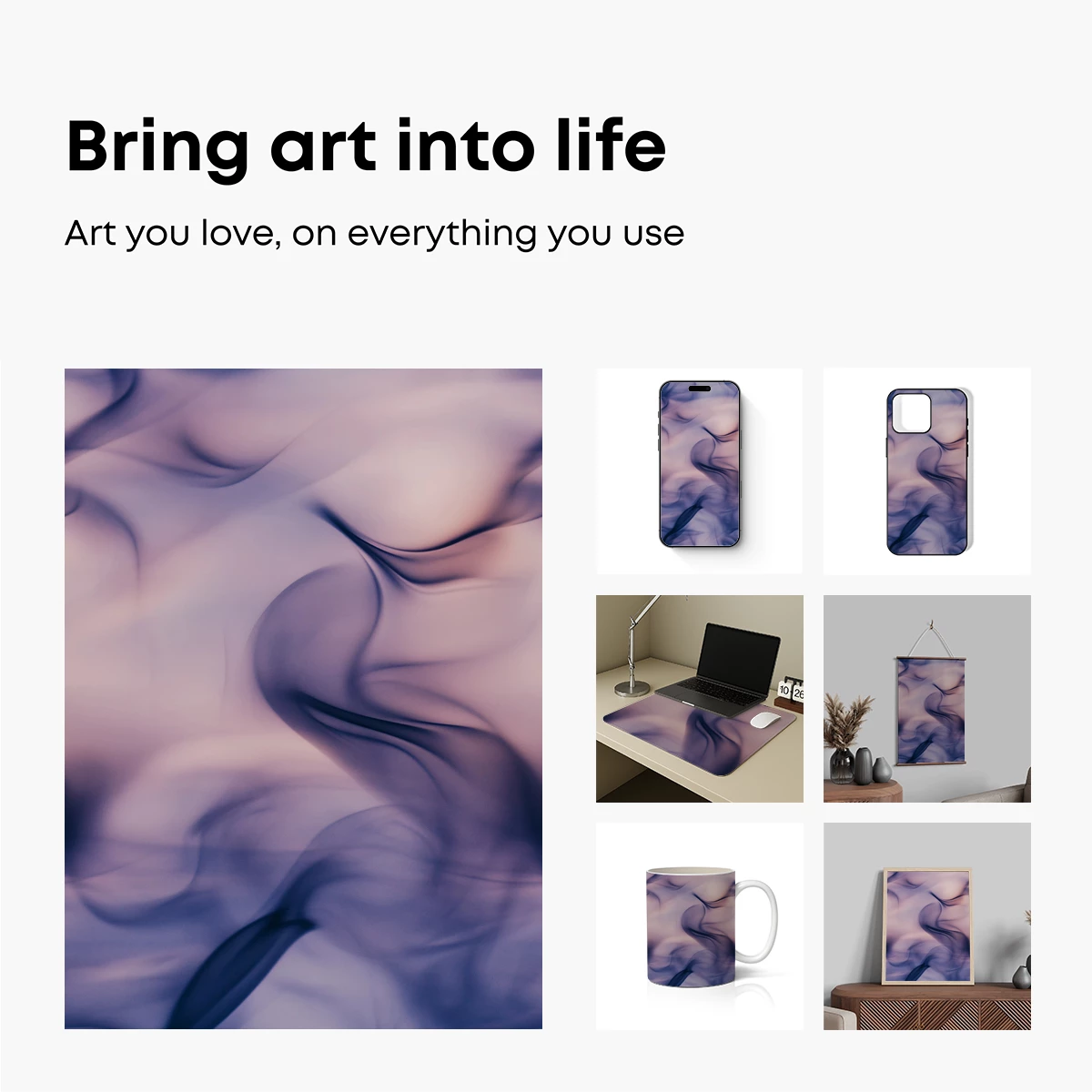 Ethereal Smoke Waves: A Dance of Violet Hues - Image 2