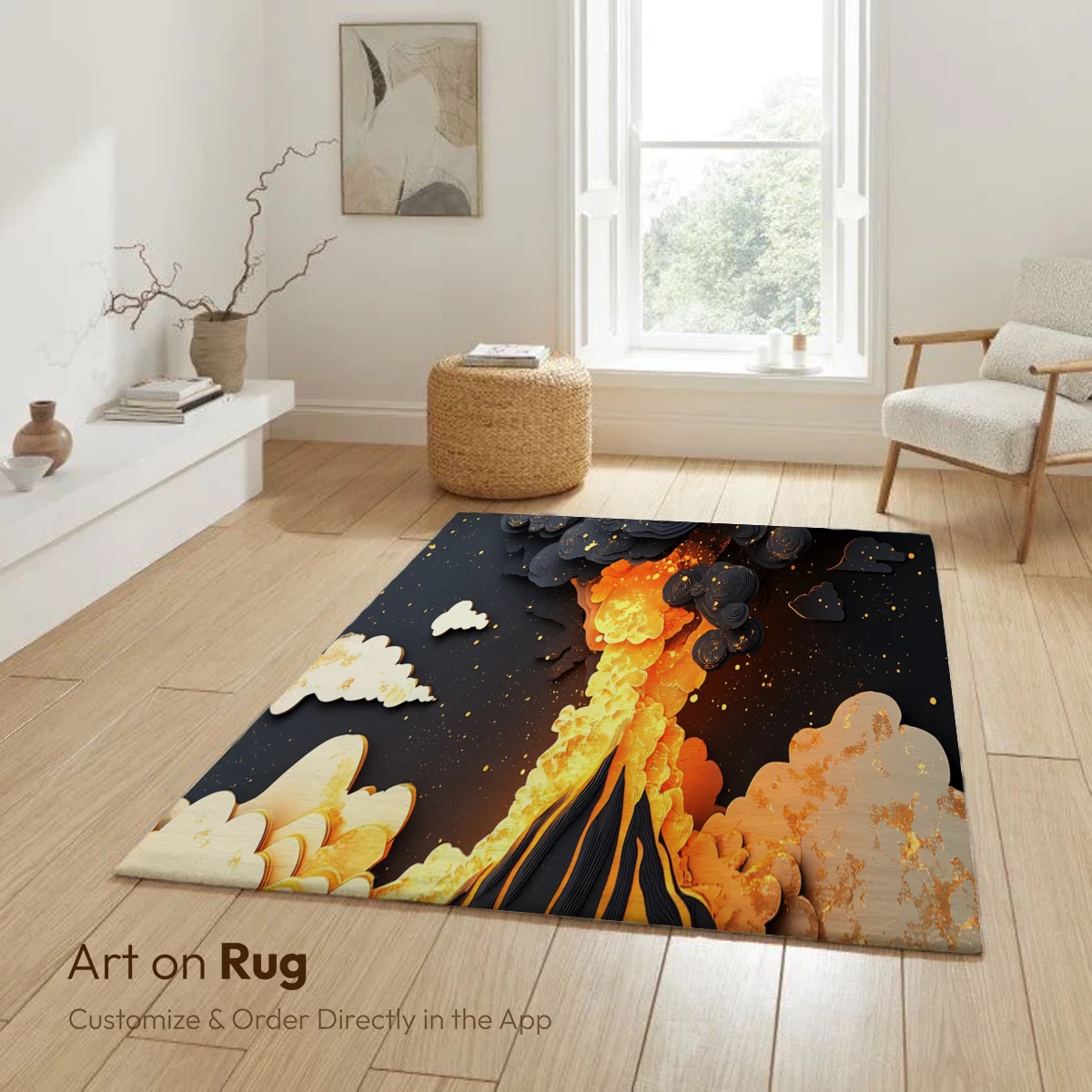 Erupting Volcano in Paper Art Elegance - Image 6