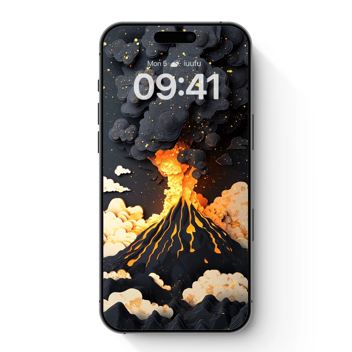 Erupting Volcano in Paper Art Elegance