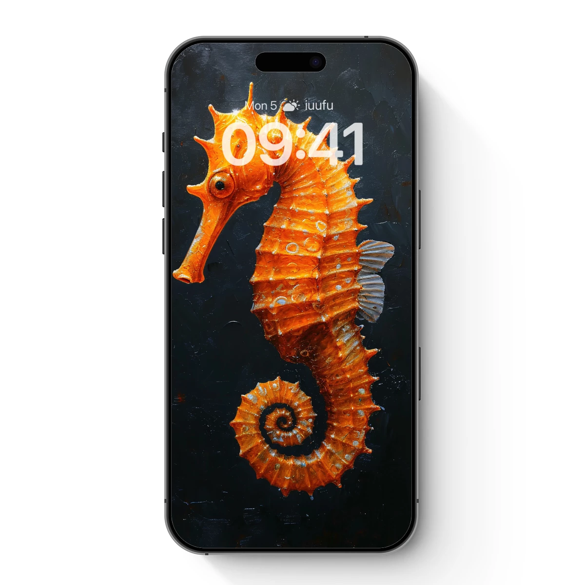 Golden Seahorse in Midnight Depths