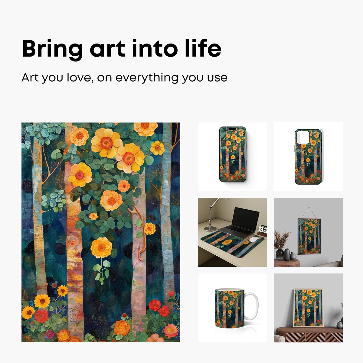Enchanted Floral Forest: A Tapestry of Blooming Trees - Image 2