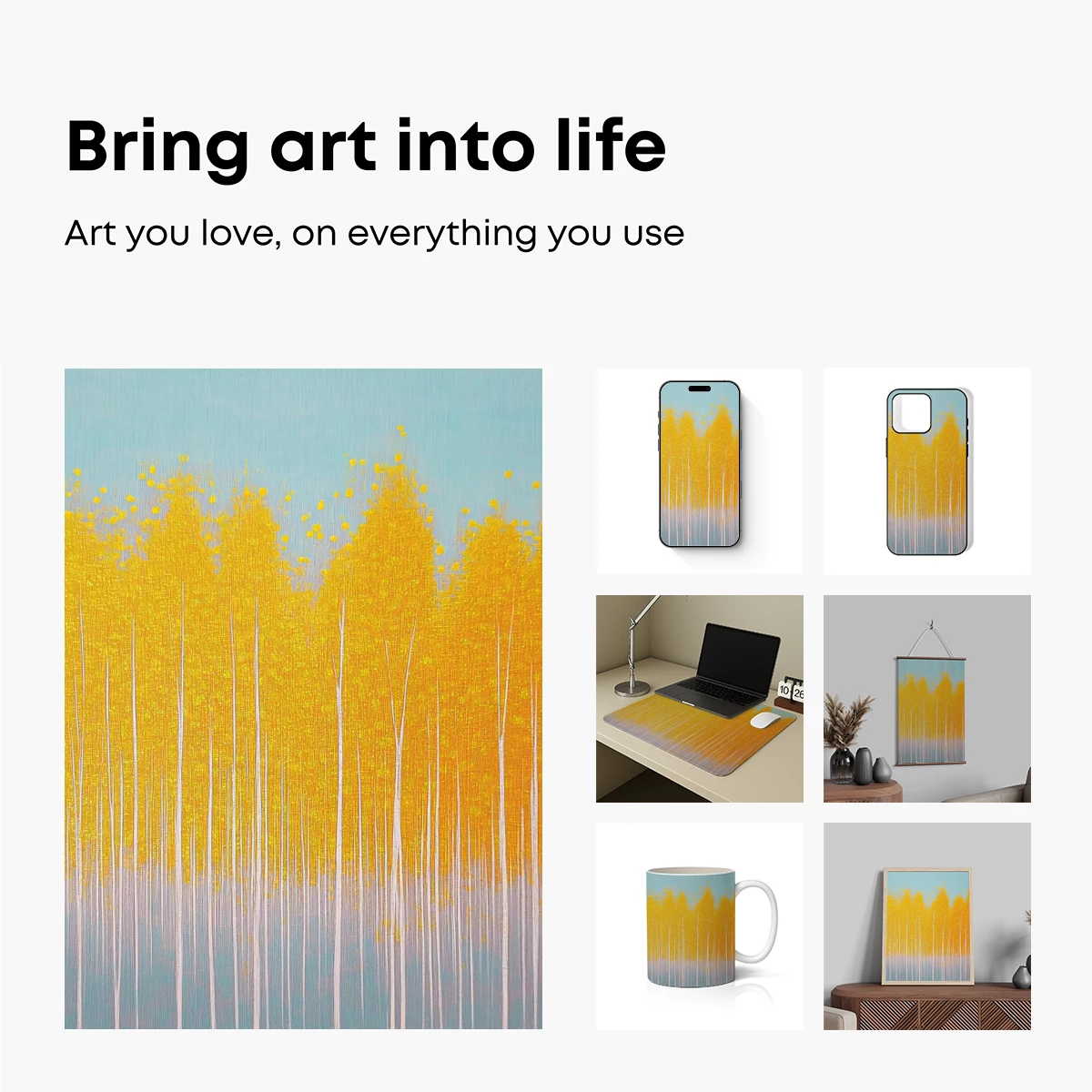 Golden Forest Whisper: Abstract Autumnal Artistry - Image 2