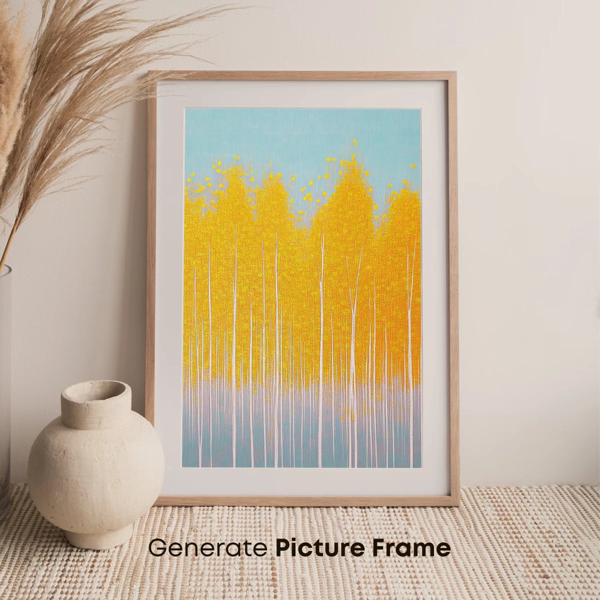 Golden Forest Whisper: Abstract Autumnal Artistry - Image 7
