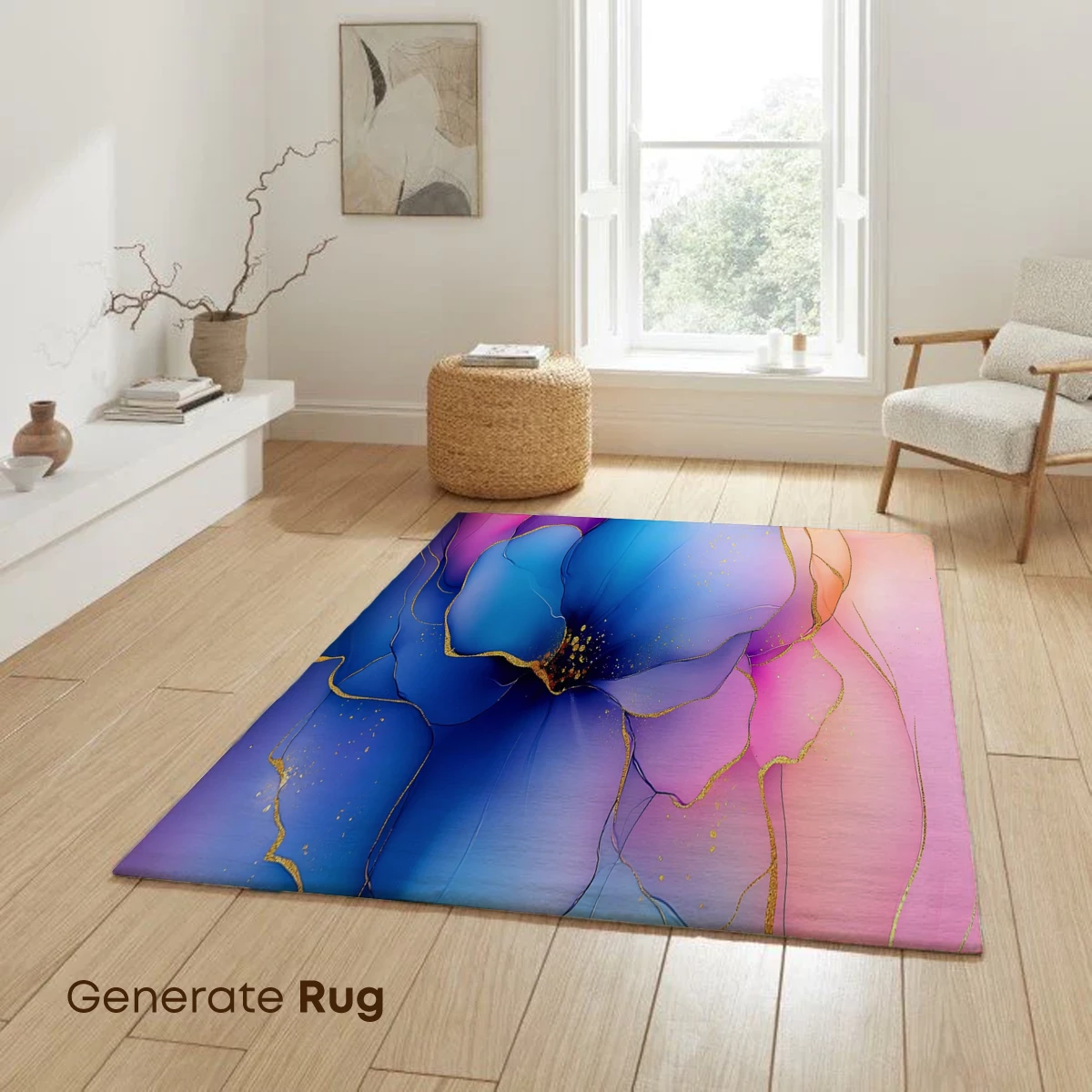 Ethereal Bloom: Blue and Pink Floral Fusion - Image 6