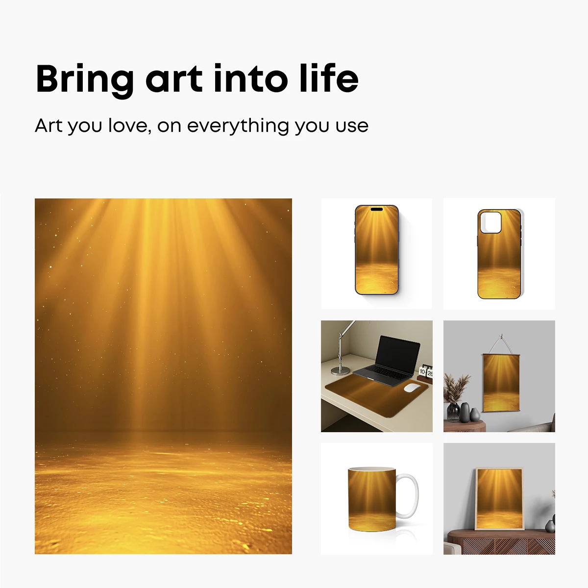 Golden Radiance: Ethereal Light Beams - Image 2