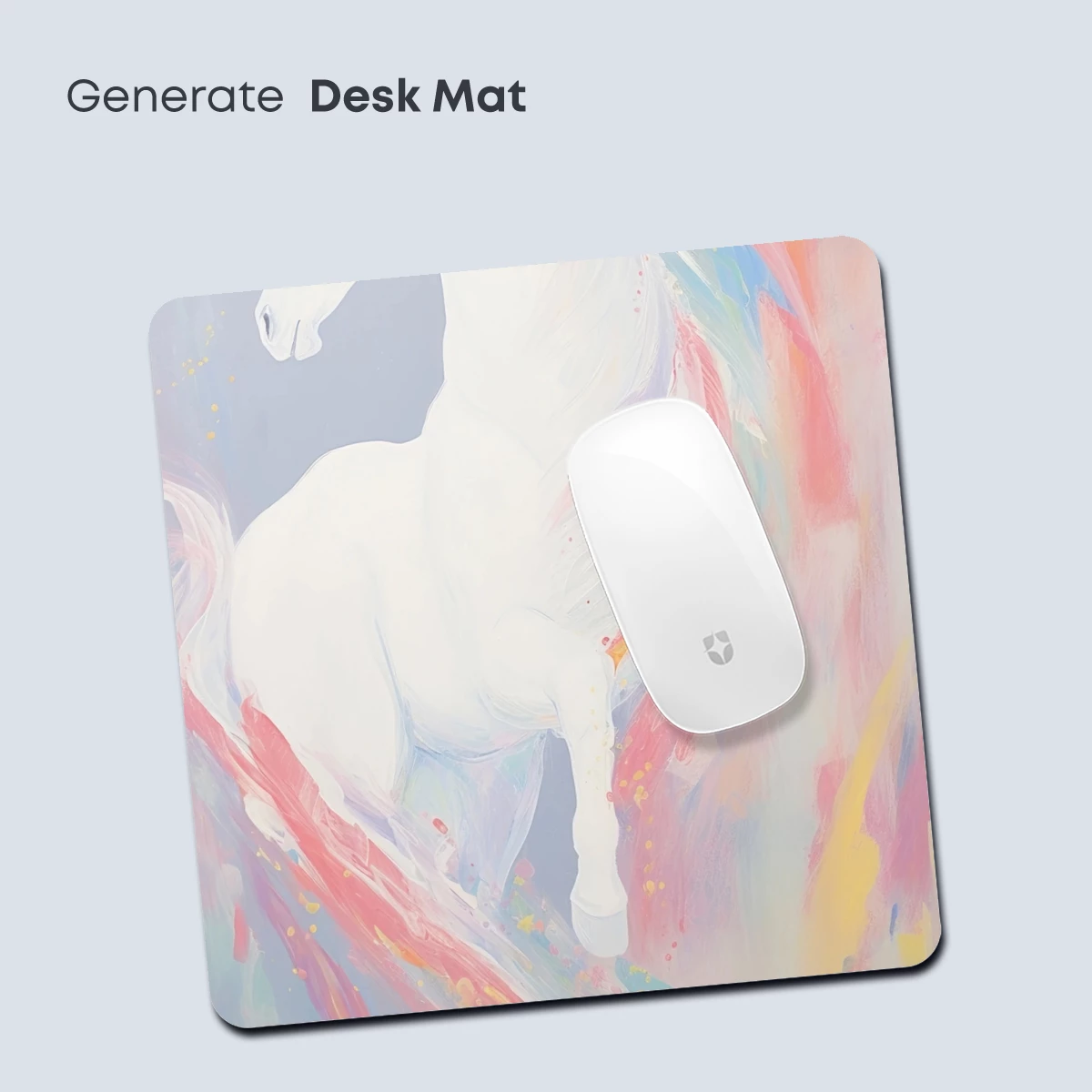 Ethereal White Horse in Abstract Rainbow Mist - Image 4