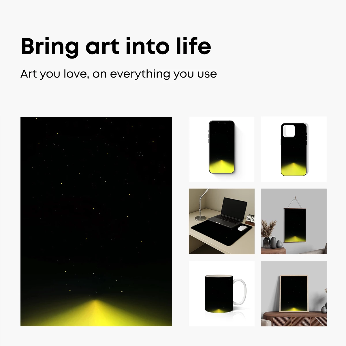 Eternal Pathway: Starlit Night and Golden Glow - Image 2