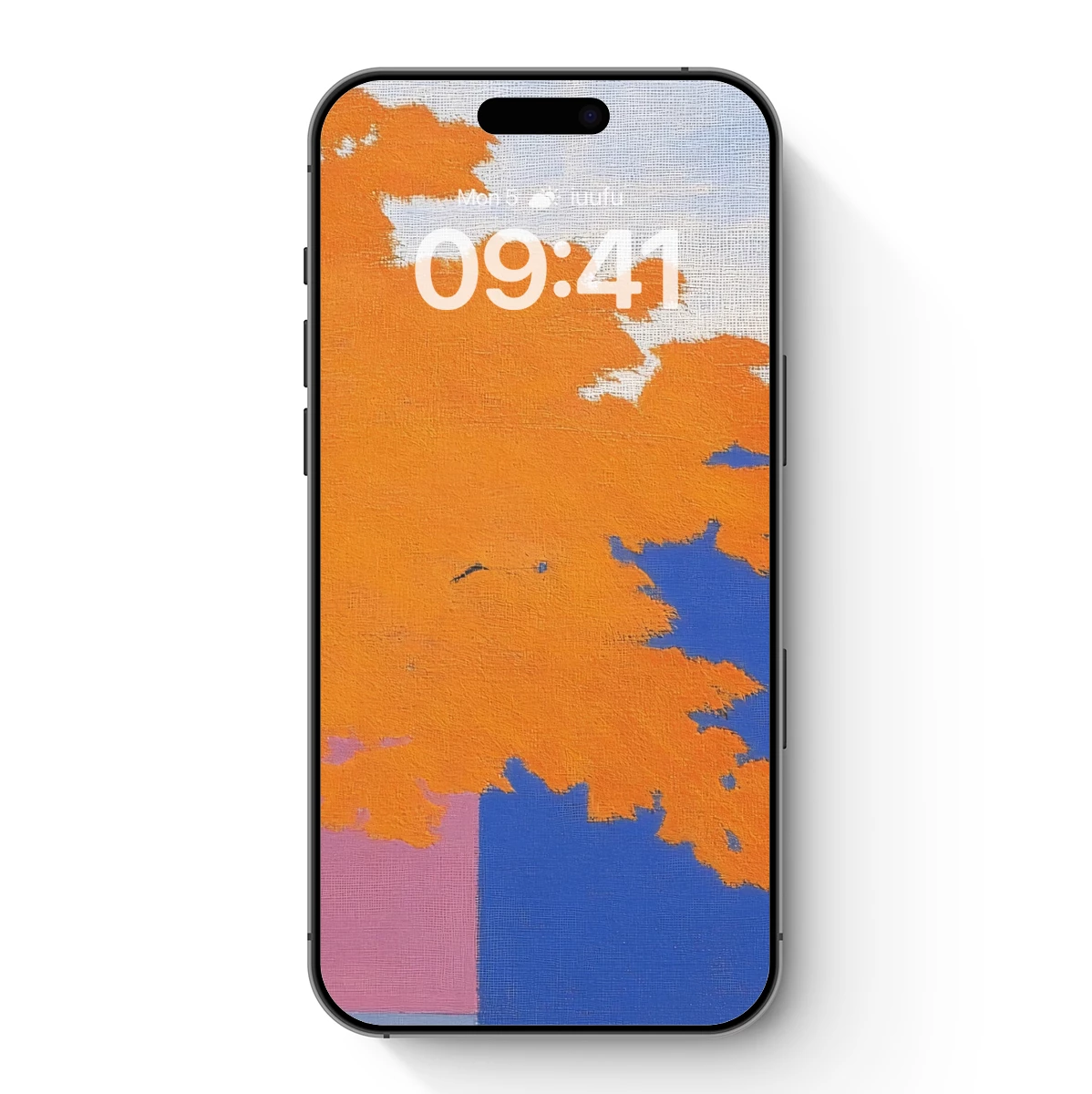 Autumn Blaze: Tree and Blue House Harmony