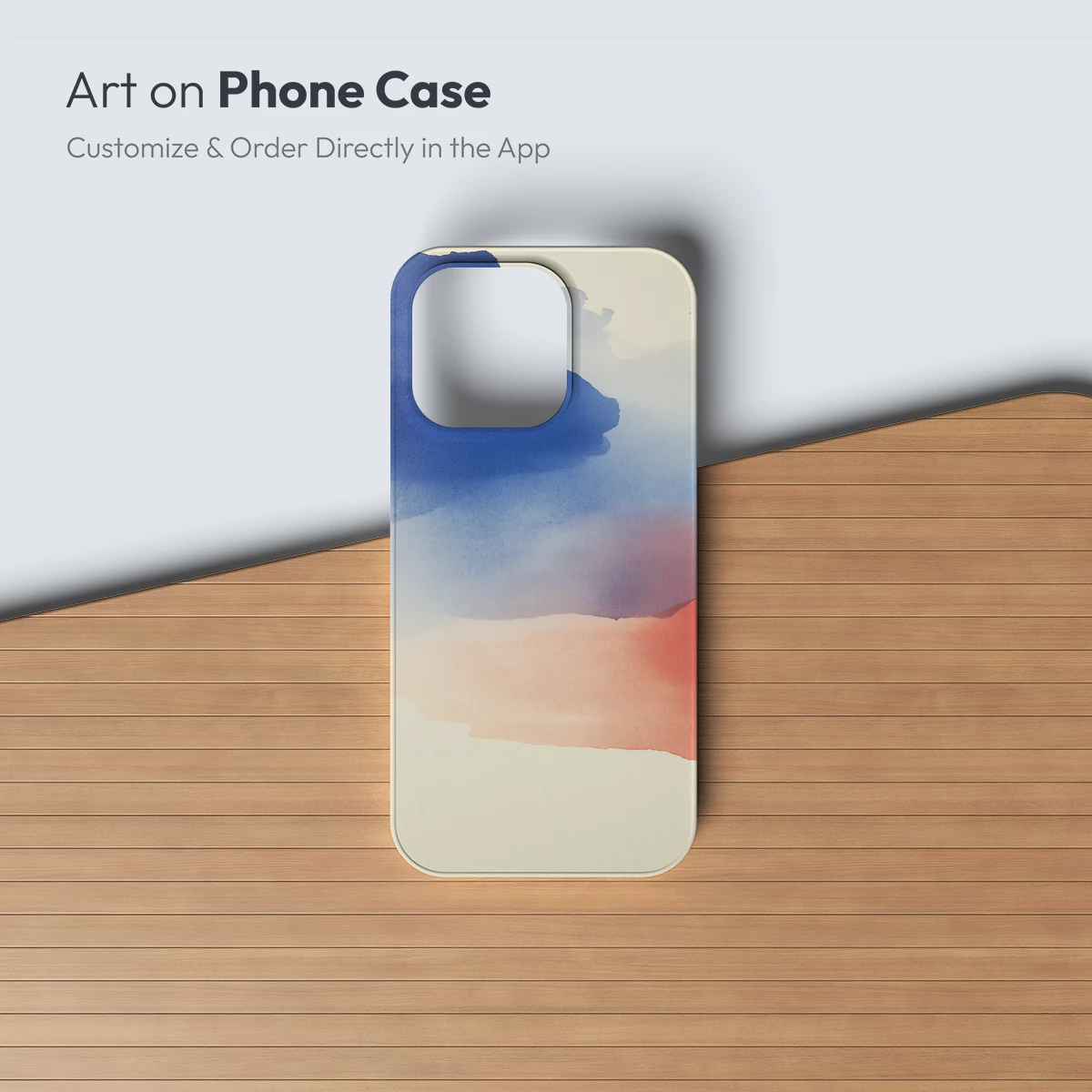 Abstract Horizon: Blue and Coral Fusion - Image 3