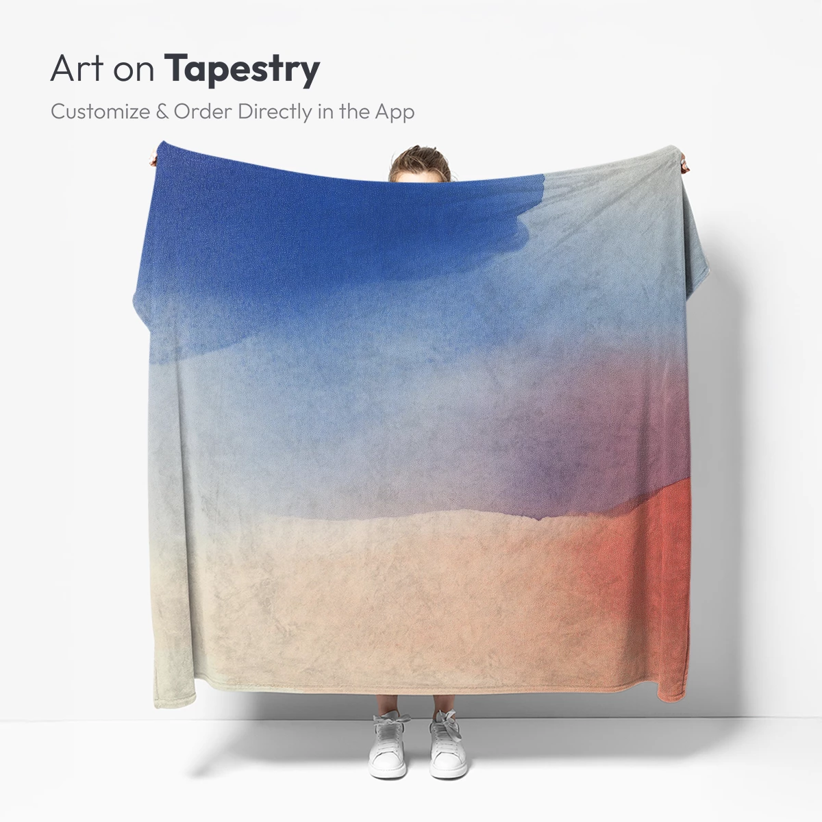 Abstract Horizon: Blue and Coral Fusion - Image 5